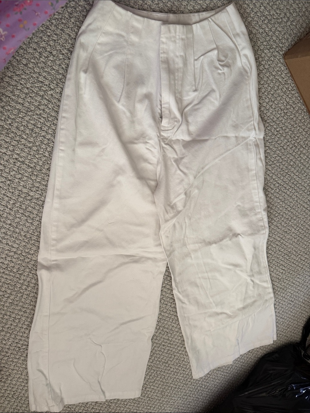SHEIN White Pleated Relaxed Chino Pants 3 different brands